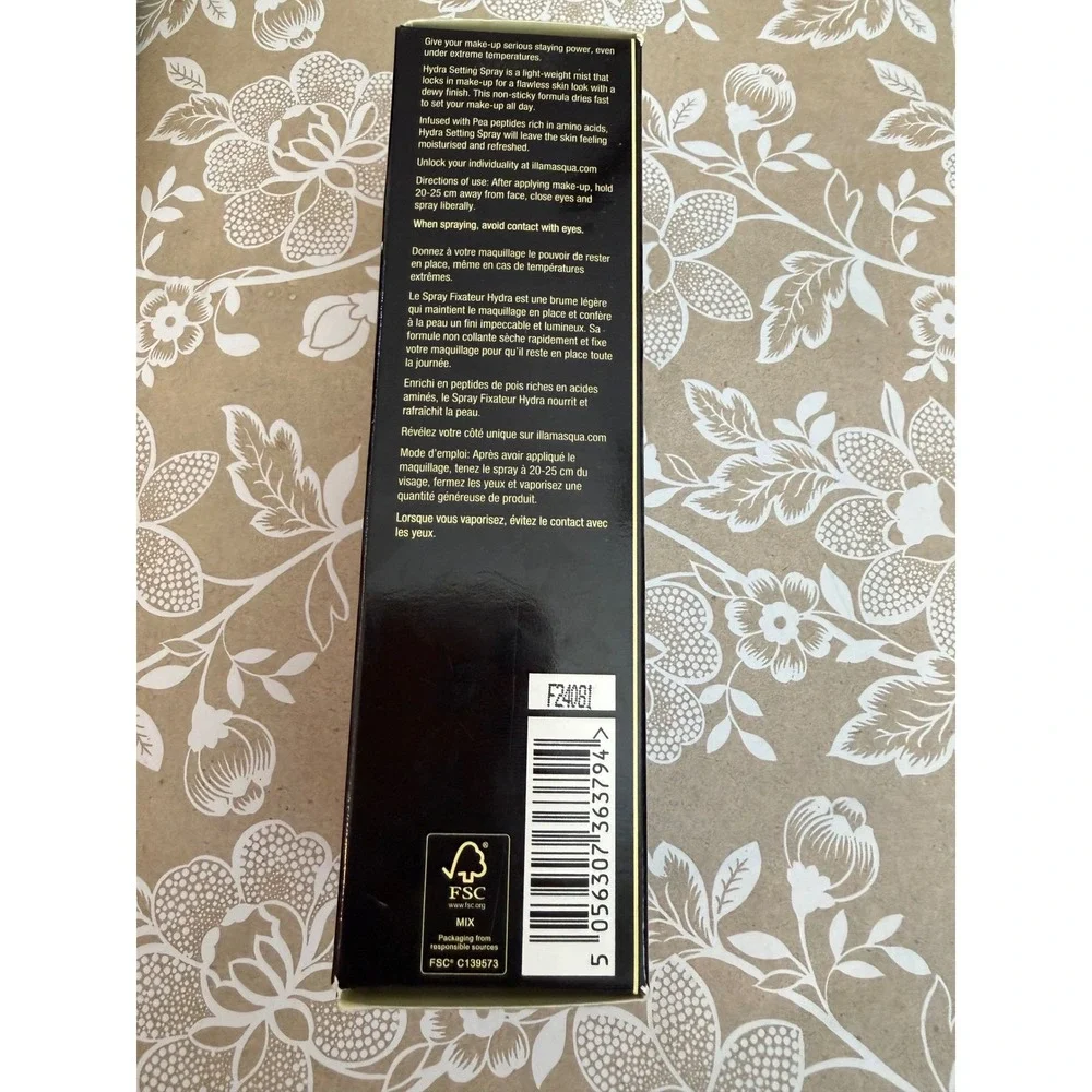 ILLAMASQUA Hydra Setting Spray Makeup Fixer Mist‎ 100ml 3.3 US Fl Oz Vegan